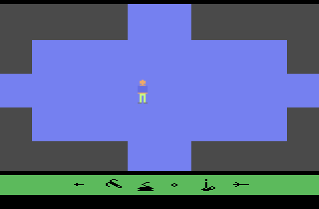 Swordquest: EarthWorld Atari 2600 Screenshot: Which way to go from here?