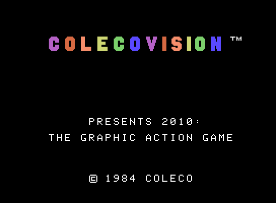 2010: The Graphic Action Game ColecoVision Screenshot: Title screen.