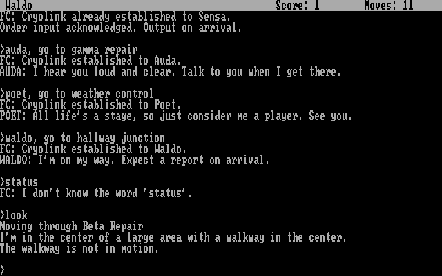 Suspended IBM PC/Compatibles Screenshot: Entering some commands.