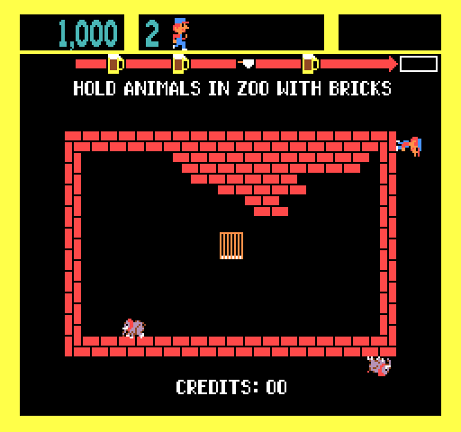 Zoo Keeper Arcade Screenshot: Attract mode.