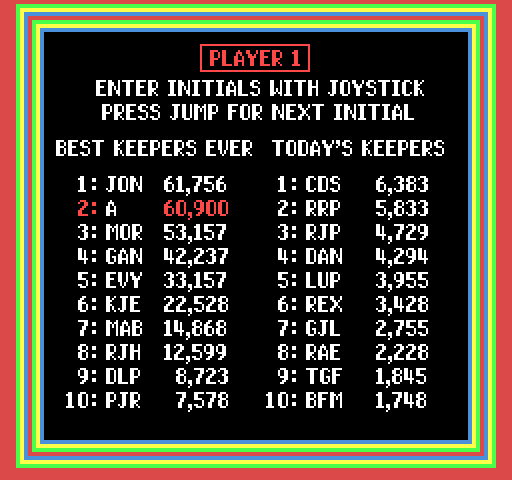 Zoo Keeper Arcade Screenshot: A new high score!