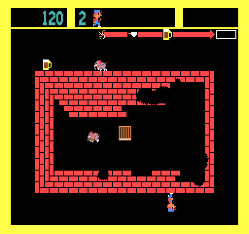 Zoo Keeper Arcade Screenshot: Placing bricks to keep animals in the zoo...