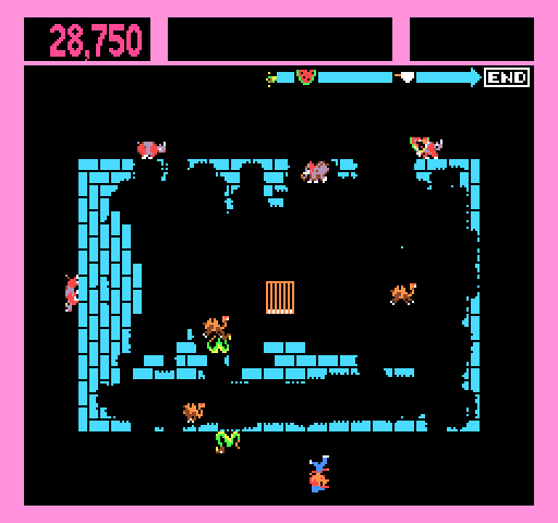 Zoo Keeper Arcade Screenshot: Jump over escaped animals, or you'll lose a life.