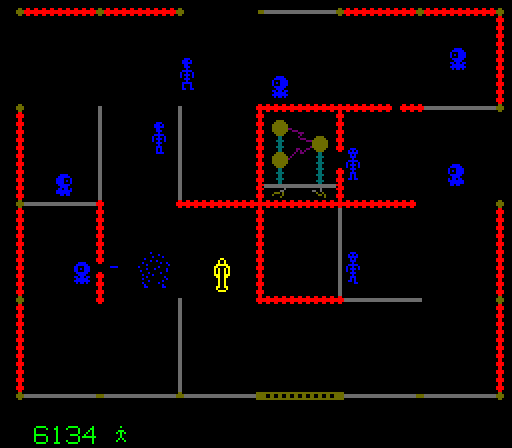 Frenzy Arcade Screenshot: A robot shot me...