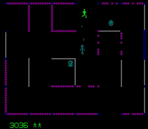 Frenzy Arcade Screenshot: You can shoot through the purple walls...