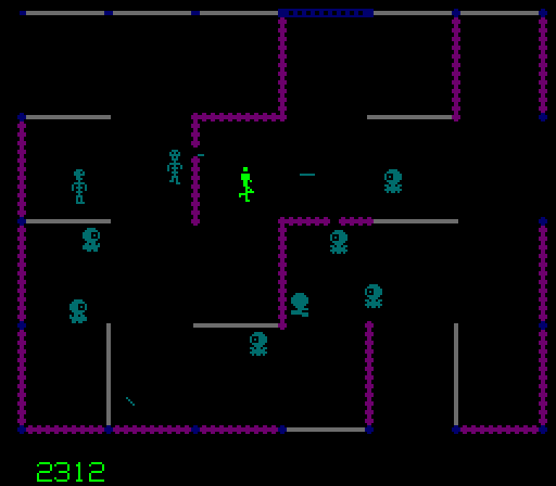 Frenzy Arcade Screenshot: Robots become more aggressive and change colors as the game progresses.