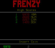 Frenzy for Arcade - High score table.