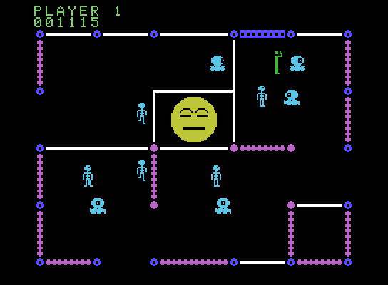 Frenzy ColecoVision Screenshot: Robot attack!