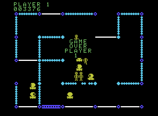 Frenzy ColecoVision Screenshot: Game over.