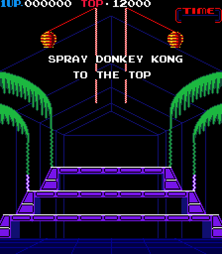 Donkey Kong 3 Arcade Screenshot: Game introduction.