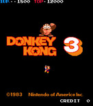 Donkey Kong 3 for Arcade - Title screen (U.S. version)