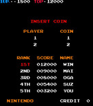 Donkey Kong 3 for Arcade - Attract mode; high scores.