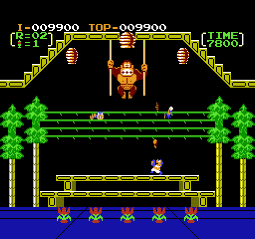 Donkey Kong 3 NES / Famicom Screenshot: Beginning of the second round.
