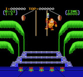 Donkey Kong 3 for NES / Famicom - Each round begins with Donkey Kong agitating the hornets nest...