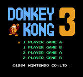 Donkey Kong 3 for NES / Famicom - Title screen.