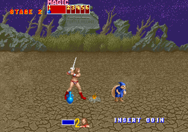 Golden Axe Arcade Screenshot: Collect some bonuses between levels.