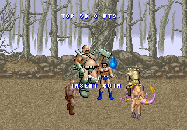 Golden Axe Arcade Screenshot: Game attract mode.