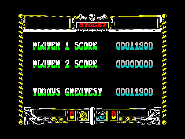Golden Axe ZX Spectrum Screenshot: Game scores.