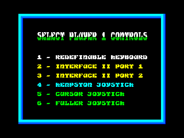 Golden Axe ZX Spectrum Screenshot: Player controls screen.