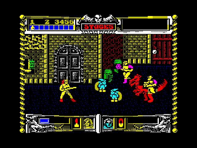 Golden Axe ZX Spectrum Screenshot: Another dragon approaches...