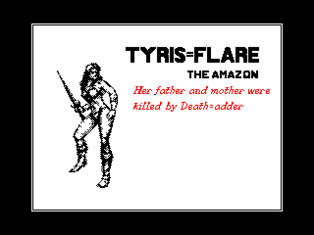 Golden Axe ZX Spectrum Screenshot: The amazon introduction.