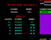Bosconian for Arcade - Enter your initials in the high score table...