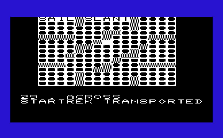 Triple Play Commodore VIC-20 Screenshot: Crosswords: Filling in a few words...