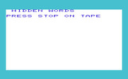 Triple Play for Commodore VIC-20 - Hidden Words: Title and loading screen.