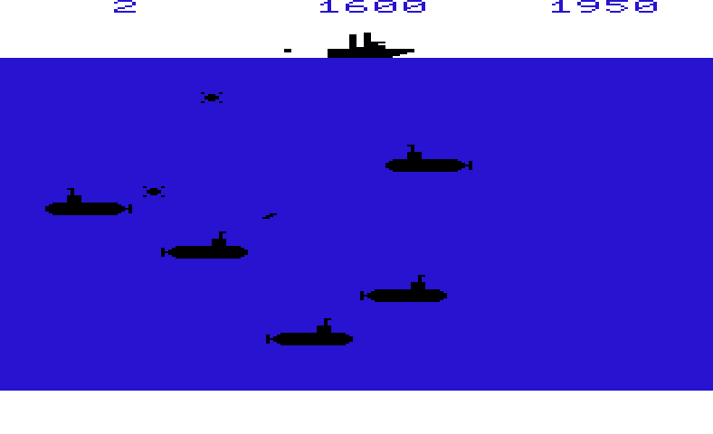 Sub Chase Commodore VIC-20 Screenshot: Lot's of enemy subs here!