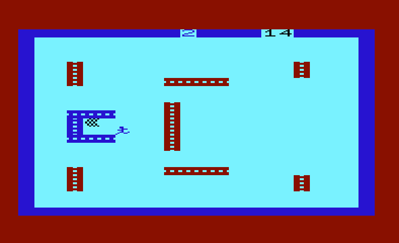 Electra Sport Soccer Commodore VIC-20 Screenshot: The screen border flashes red when you succeed.