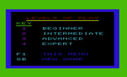 Electra Sport Soccer for Commodore VIC-20 - Select level of difficulty.