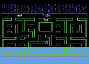 K-Razy Antiks for Atari 8-bit - It's raining! Don't get caught in the flood at the bottom of the screen.