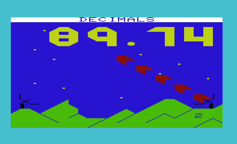 Sky Math Commodore VIC-20 Screenshot: The next question appears...