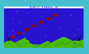 Sky Math for Commodore VIC-20 - Game start; some numbers are beamed into the sky...