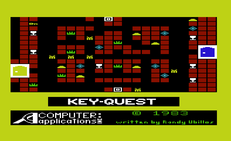 Key Quest Commodore VIC-20 Screenshot: Title screen.