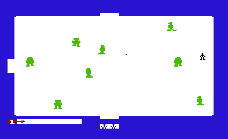 Super Amok Commodore VIC-20 Screenshot: Game start.