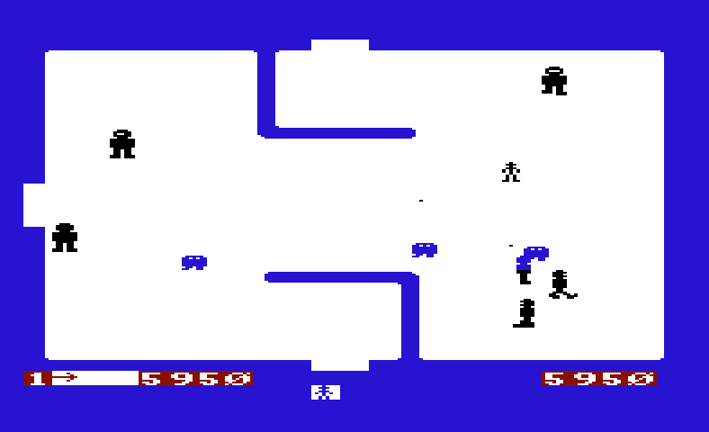 Super Amok Commodore VIC-20 Screenshot: There are many types of robots that appear...