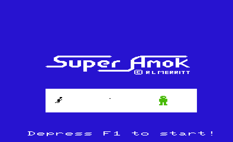 Super Amok Commodore VIC-20 Screenshot: Game demonstration mode.
