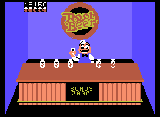 Tapper ColecoVision Screenshot: Bonus! I found the unshaken root beer...