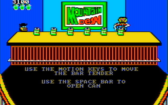 Tapper IBM PC/Compatibles Screenshot: One of these beers hasn't been shaken...but which one?