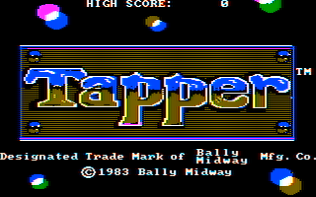 Tapper IBM PC/Compatibles Screenshot: Title screen.