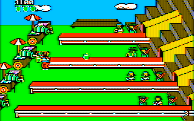 Tapper IBM PC/Compatibles Screenshot: Starting the sports arena round...