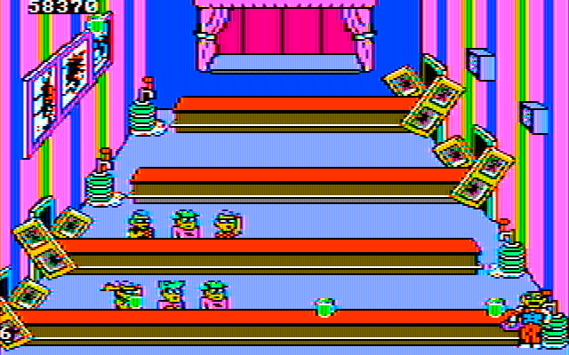 Tapper IBM PC/Compatibles Screenshot: Serves the patrons beers before they become angry!