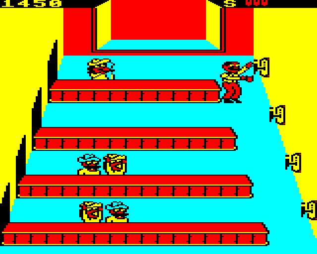 Tapper BBC Micro Screenshot: Pouring a drink...