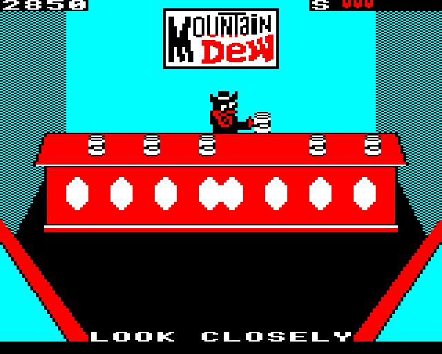 Tapper BBC Micro Screenshot: Look closely! Find the unshaken can in this shell game.