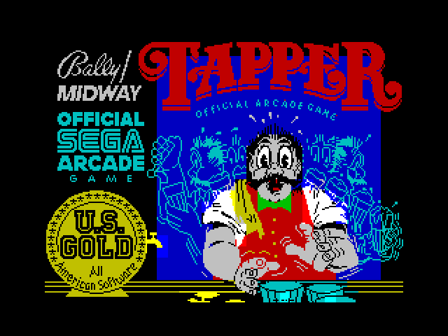 Tapper ZX Spectrum Screenshot: Loading screen.