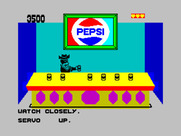 Tapper for ZX Spectrum - Bonus round; watch closely and find the can that hasn't been shaken!