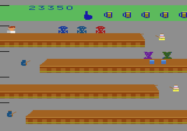 Tapper Atari 2600 Screenshot: Game over.