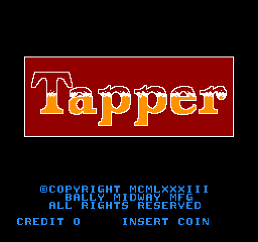Tapper Arcade Screenshot: Title screen.
