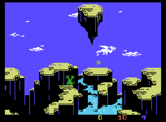 Wing War ColecoVision Screenshot: Found a strange two-headed creature here!